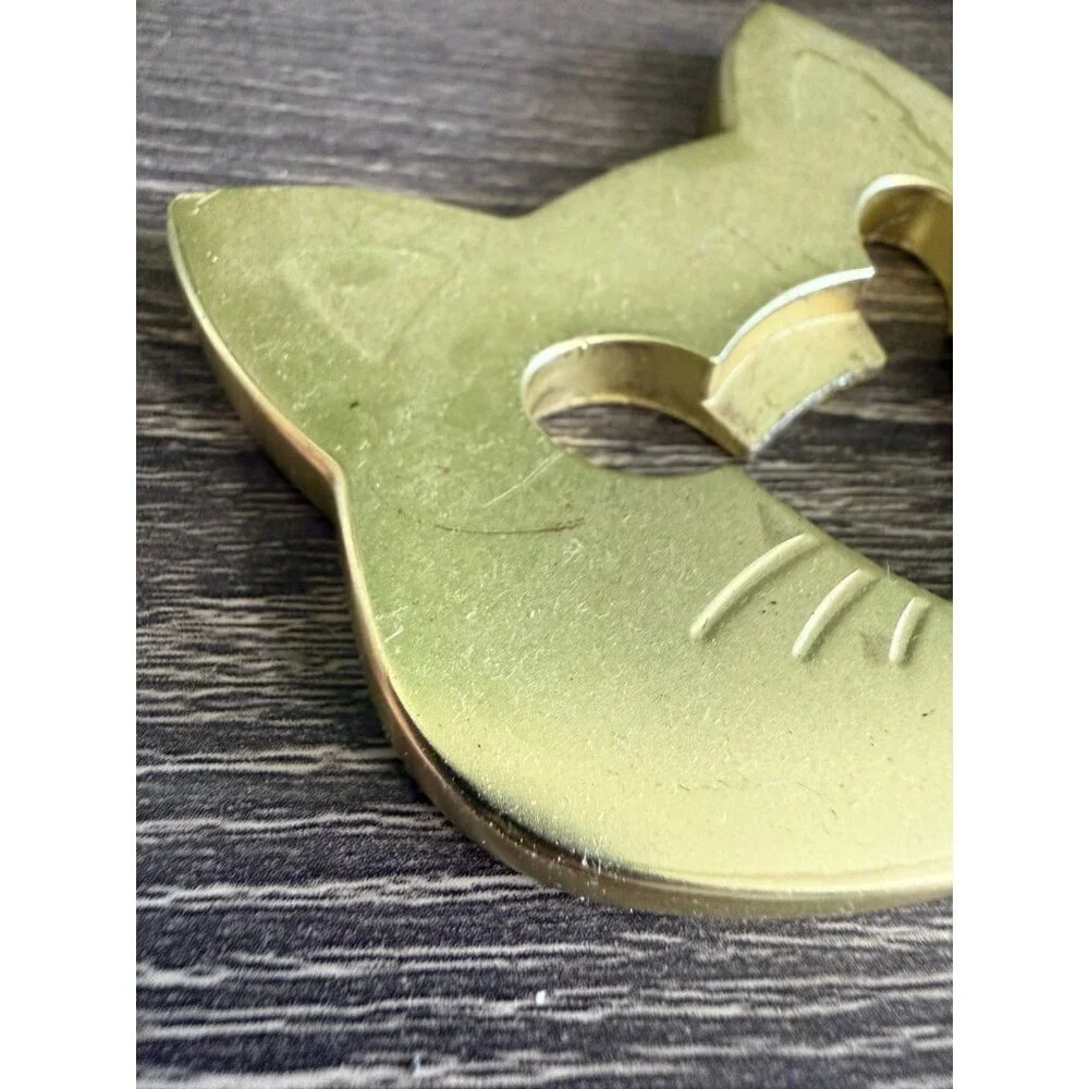 Gold cat metal bottle opener